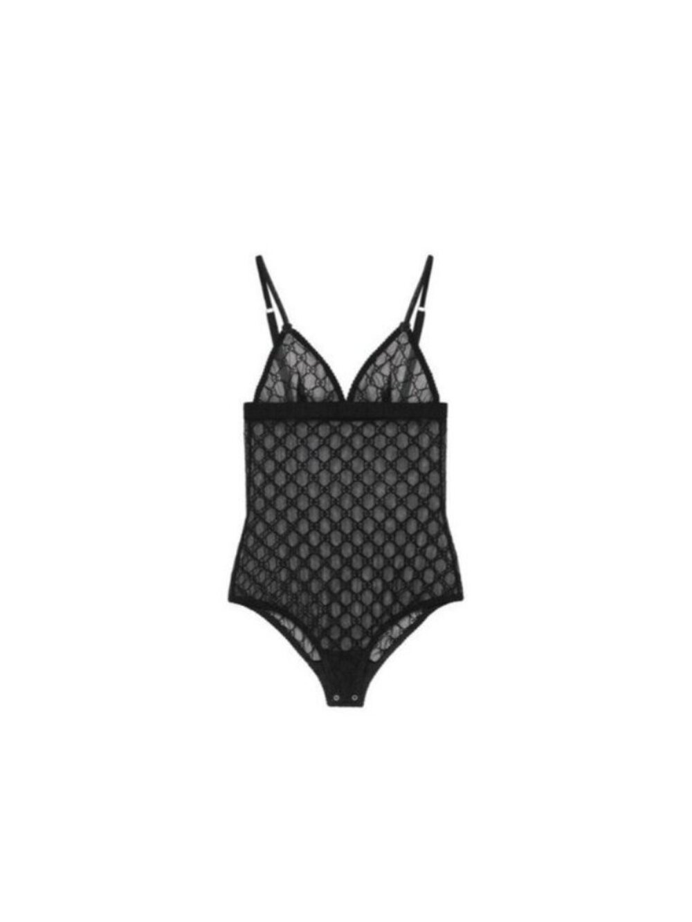 NWT Gucci GG Tulle Bodysuit in Black Size L 100% Authentic